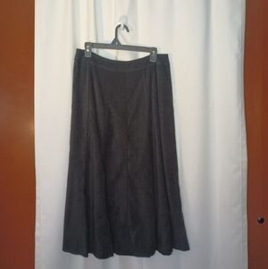 Christopher Banks Womens Black Moleskin Midi Skirt 10 Flare Quiet Luxury Capsule